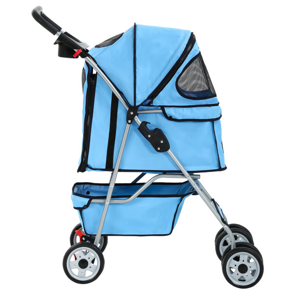 BestPet Pet Stroller Cat Dog Cage Stroller Travel Folding Carrier
